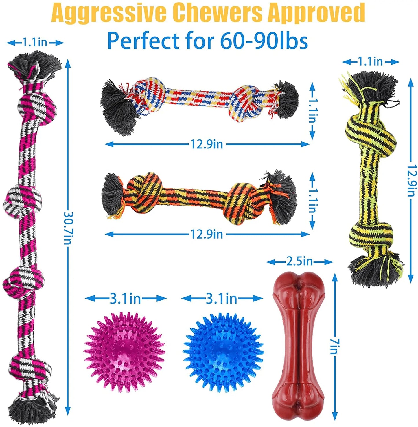 Zeaxuie Heavy Duty Dog Chew Toys for Aggressive Chewers - 9 Pack Value Set Includes Indestructible Rope Toys & Squeaky Toys for Large Breeds Animals & Pet Supplies > Pet Supplies > Dog Supplies > Dog Toys Zeaxuie
