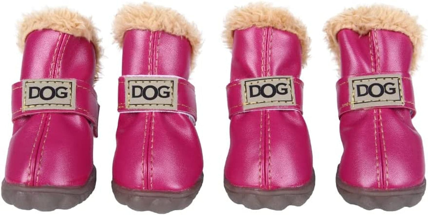 ZEKOO Dog Shoes for Winter Snow Dog Boots anti Slip Waterproof Paw Protectors for Small Dogs Puppy Booties Soft Rubber Sole Sneaker(Size 3, Brown) Animals & Pet Supplies > Pet Supplies > Dog Supplies > Dog Apparel ZEKOO Pink 3