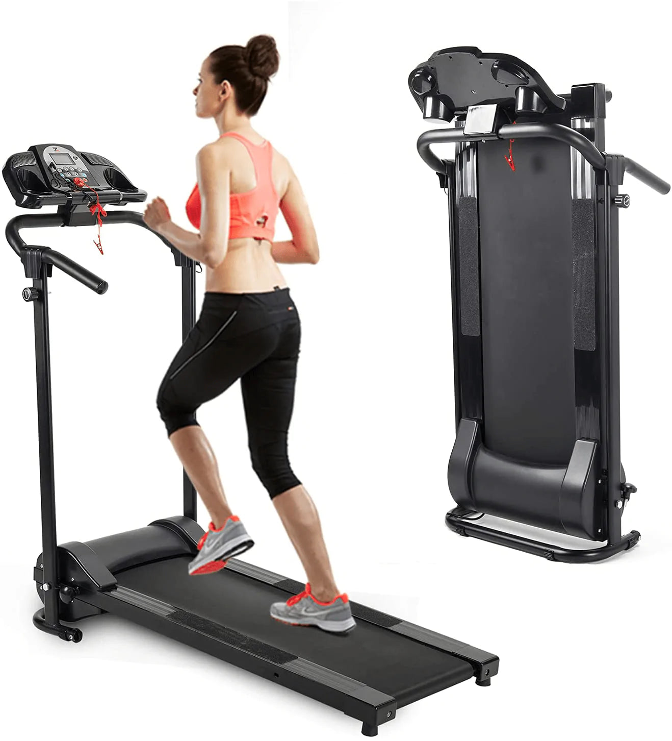 ZELUS Folding Treadmill for Home Gym, Portable Wheels, 750W