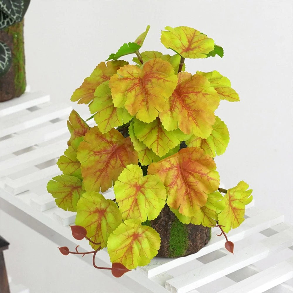 ZENTREE Artificial Reptile Plants Lifelike Terrarium 3D Printed Leaves Amphibian Plant Tank Habitat Decoration for Iguana Turtle Animals & Pet Supplies > Pet Supplies > Reptile & Amphibian Supplies > Reptile & Amphibian Habitats ZENTREE