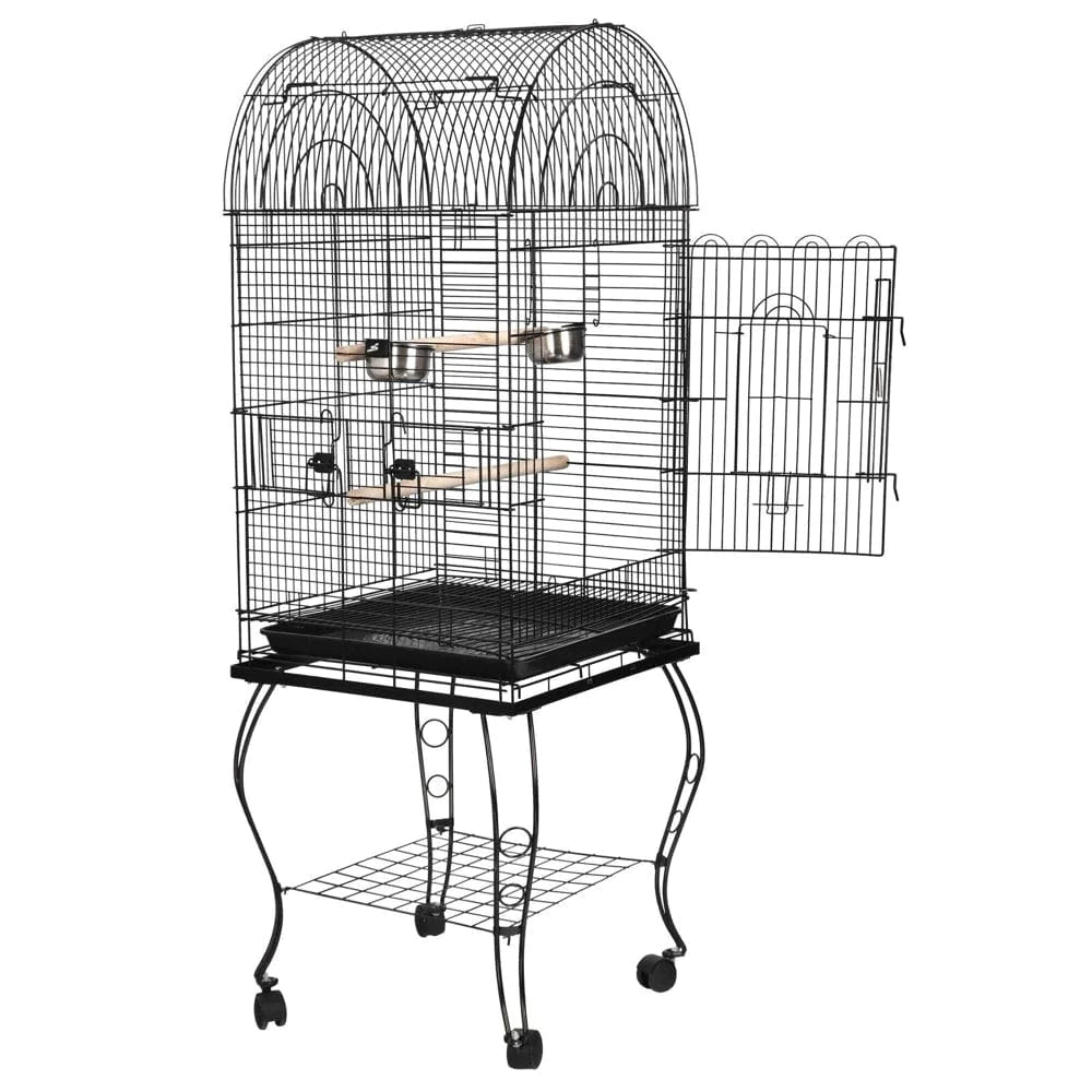ZENY 63.9" Rolling Dome Bird Cage Open Top Quaker Parrot with Detachable Stand Animals & Pet Supplies > Pet Supplies > Bird Supplies > Bird Cages & Stands Segawe