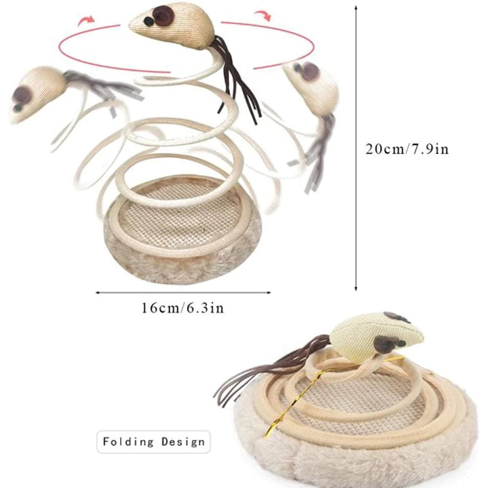 Zhou Bian Cat Toy Cat Plush Toy with Coil Spring Plate and Fun Mouse Interactive Creative Pet Toy Animals & Pet Supplies > Pet Supplies > Cat Supplies > Cat Toys Zhou Bian