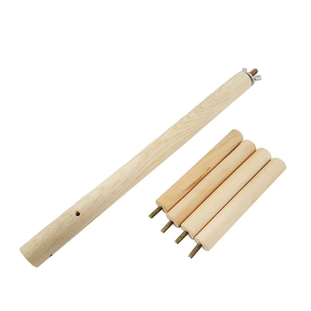 ZIG Pet Bird Parrot 4 Bars Wood Rotating Perches Standing Ladder Rack Play Toy Animals & Pet Supplies > Pet Supplies > Bird Supplies > Bird Ladders & Perches Zig