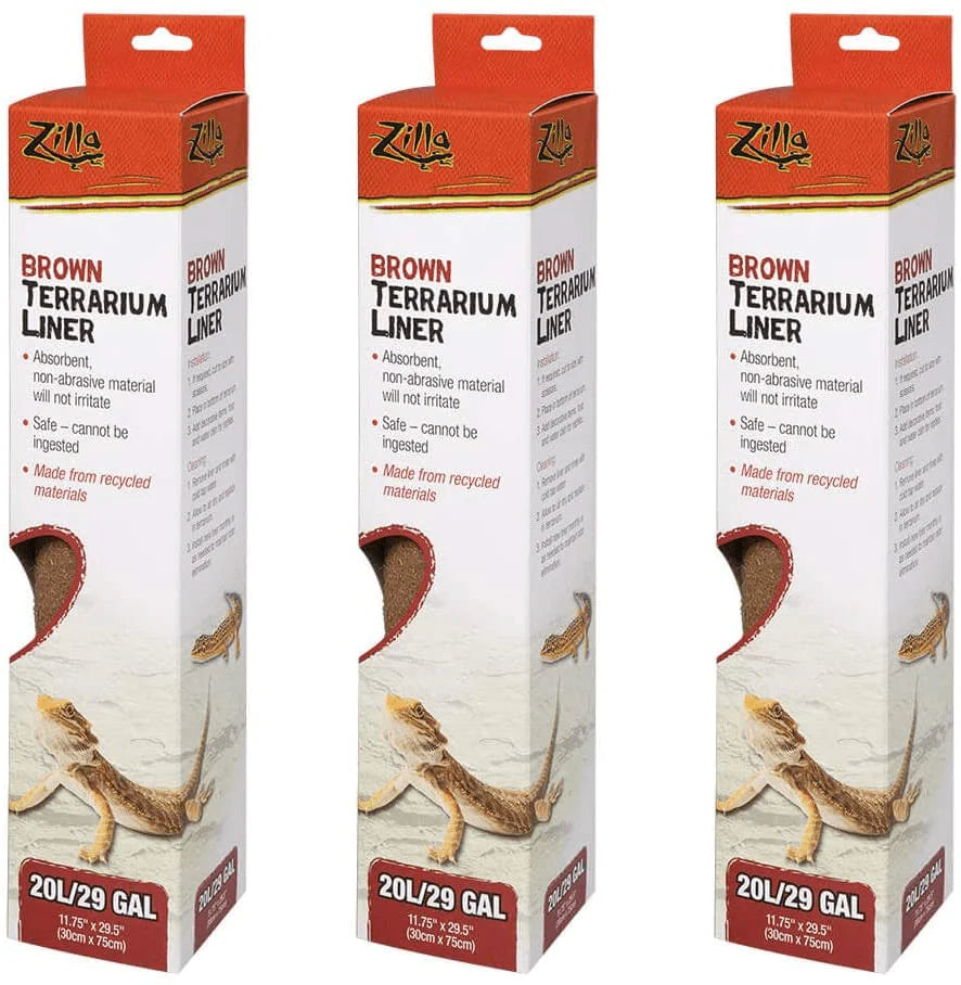 Zilla Brown Terrarium Liner 20/29 Gallons, Pack of 3 Animals & Pet Supplies > Pet Supplies > Reptile & Amphibian Supplies > Reptile & Amphibian Substrates Zilla