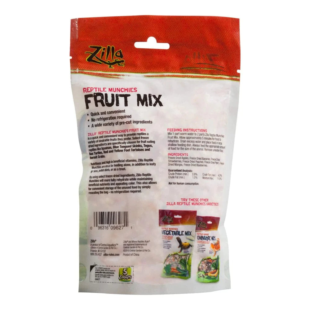 Zilla Reptile Munchies Fruit Mix Black 2.5 Ounces Animals & Pet Supplies > Pet Supplies > Reptile & Amphibian Supplies > Reptile & Amphibian Food Central Garden and Pet