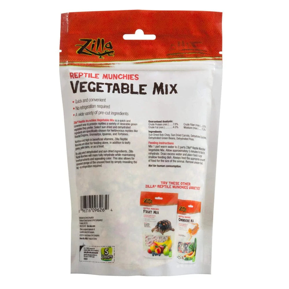 Zilla Reptile Munchies Vegetable Mix 4 Ounces Animals & Pet Supplies > Pet Supplies > Reptile & Amphibian Supplies > Reptile & Amphibian Food Central Garden and Pet