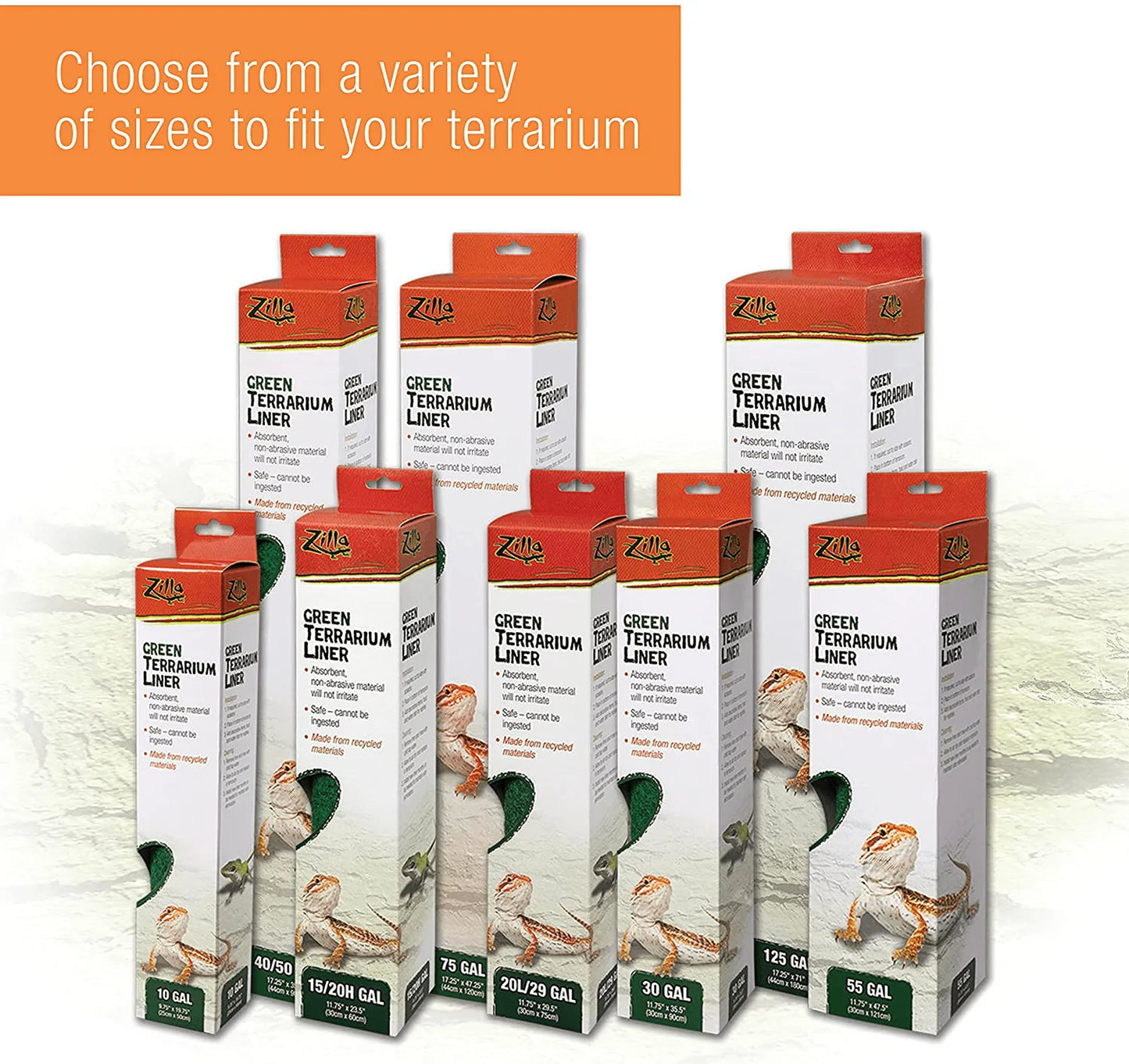 Zilla Reptile Terrarium Floor Liners Green 20L/29/37 Gallon, 11.75" X 29.5" Animals & Pet Supplies > Pet Supplies > Reptile & Amphibian Supplies > Reptile & Amphibian Substrates Zilla