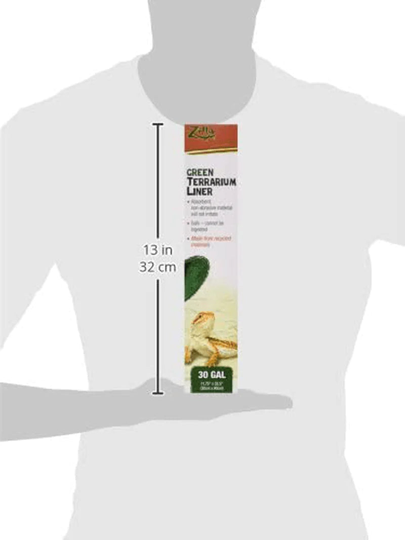 Zilla Reptile Terrarium Floor Liners Green 30/38/45 Gallon, 11.75" X 35.5" Animals & Pet Supplies > Pet Supplies > Reptile & Amphibian Supplies > Reptile & Amphibian Substrates Zilla