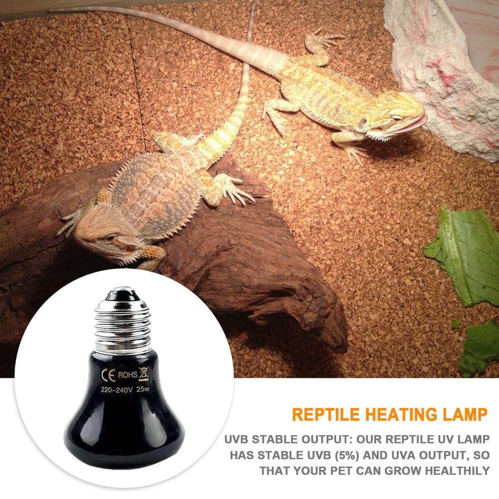 Zochlon Reptile Heat Bulb Ceramic Heat Emitter Reptile Heat Lamp Bulb Turtle Aquarium Tank Heating Lamp for Reptiles & Bearded Dragon Amphibian Natural  Zochlon   