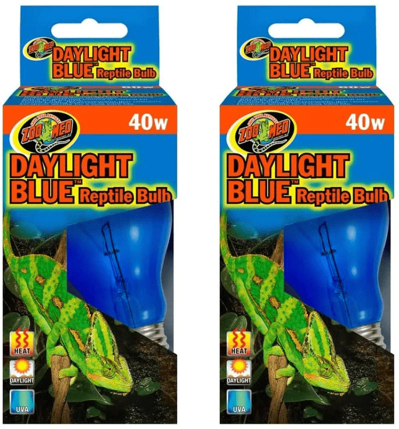 Zoo Med 2 Pack Daylight Blue Reptile Bulb - 40 Watts Animals & Pet Supplies > Pet Supplies > Reptile & Amphibian Supplies > Reptile & Amphibian Habitat Heating & Lighting Zoo Med