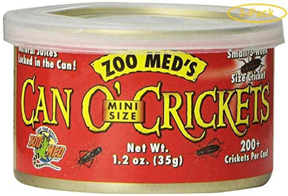 Zoo Med Can O' Mini Sized Crickets 1.2 Oz (200 Crickets) - Pack of 3 Animals & Pet Supplies > Pet Supplies > Reptile & Amphibian Supplies > Reptile & Amphibian Food Zoo Med