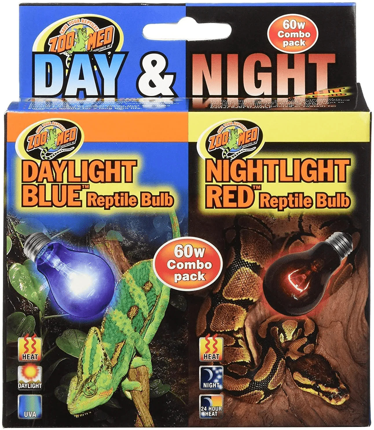 Zoo Med Day & Night Reptile Bulb Combo Pack Animals & Pet Supplies > Pet Supplies > Reptile & Amphibian Supplies > Reptile & Amphibian Habitat Heating & Lighting Zoo Med