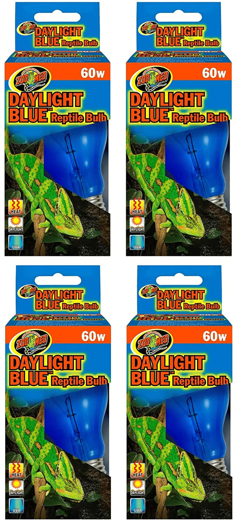 Zoo Med Daylight Blue Reptile Bulb 60 Watts - Pack of 4 Animals & Pet Supplies > Pet Supplies > Reptile & Amphibian Supplies > Reptile & Amphibian Habitat Heating & Lighting Zoo Med