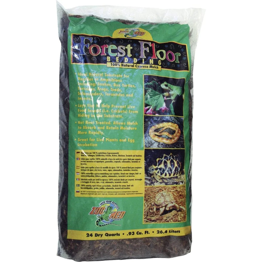 Zoo Med Forrest Floor Reptile Bedding All Natural Cypress Mulch, 24-Quart Bag Animals & Pet Supplies > Pet Supplies > Reptile & Amphibian Supplies > Reptile & Amphibian Substrates Zoo Med Laboratories