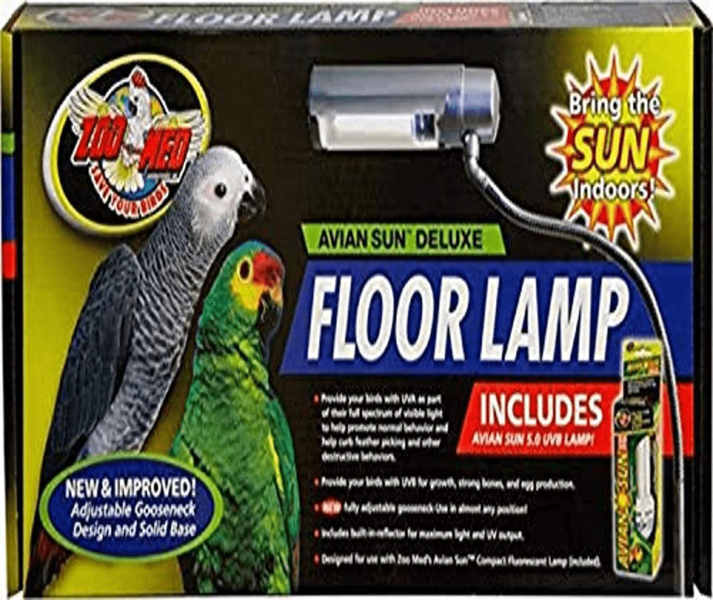 Zoo Med Labs Aviansun Deluxe Floor Lamp with Aviansun Animals & Pet Supplies > Pet Supplies > Bird Supplies > Bird Cages & Stands Central Pet Distribution