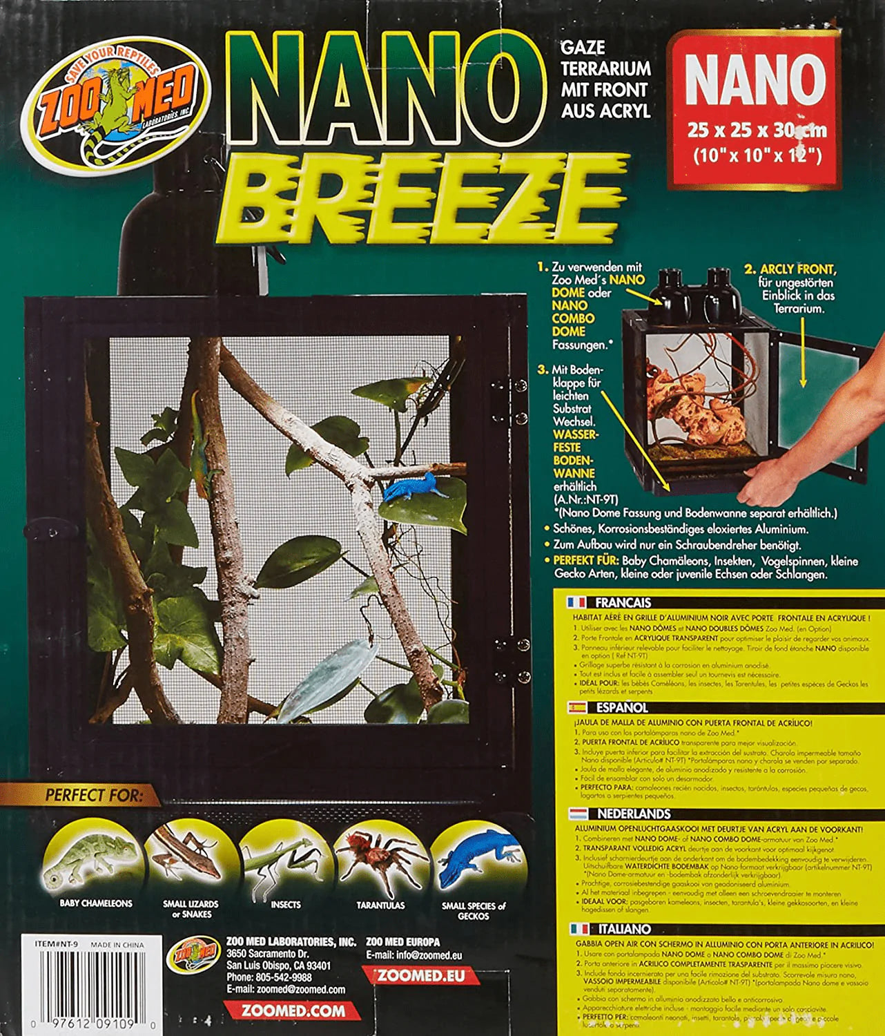 Zoo Med Labs Nano Breeze Alumuninum Screen Cage Animals & Pet Supplies > Pet Supplies > Small Animal Supplies > Small Animal Habitats & Cages Zoo Med