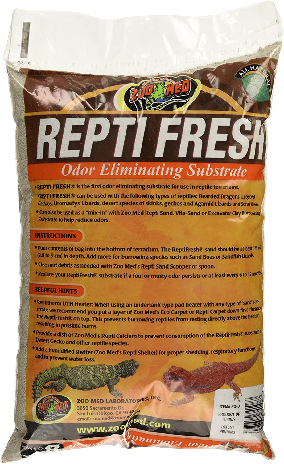 Zoo Med Reptifresh Odor Eliminating Substrate, Blacks & Grays, 8 Lb Animals & Pet Supplies > Pet Supplies > Reptile & Amphibian Supplies > Reptile & Amphibian Substrates Zoo Med