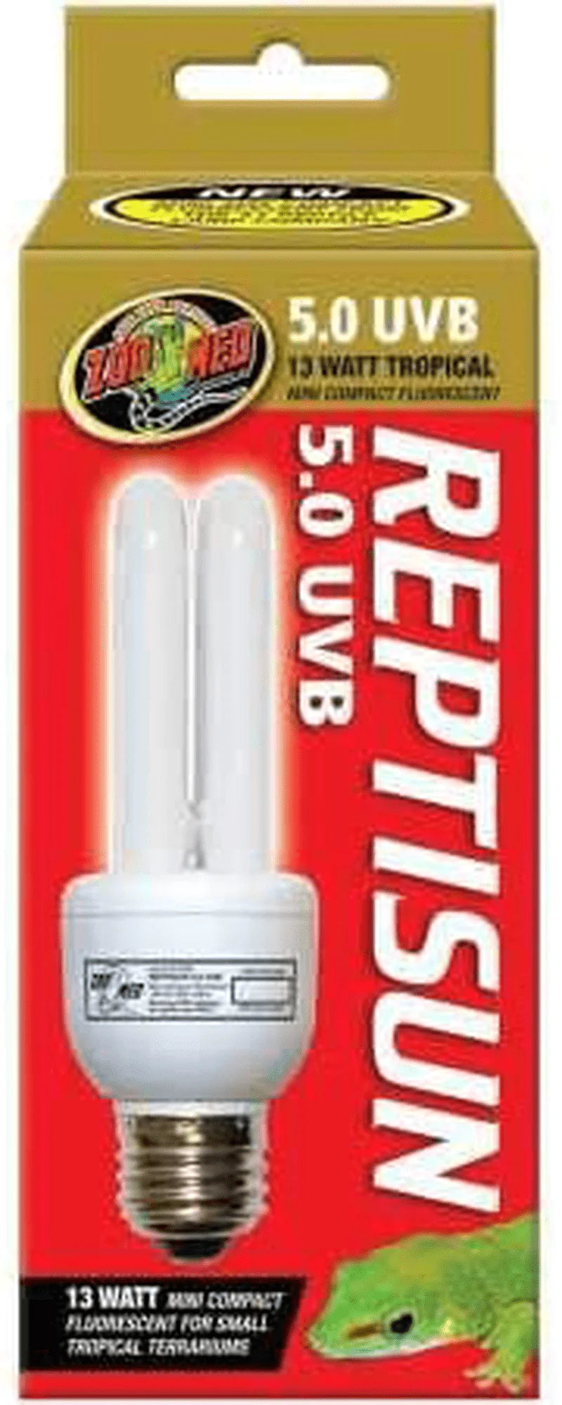 Zoo Med Reptisun 5.0 UVB Mini Compact Fluorescent (13 Watts) Animals & Pet Supplies > Pet Supplies > Reptile & Amphibian Supplies > Reptile & Amphibian Habitat Heating & Lighting Zoo Med