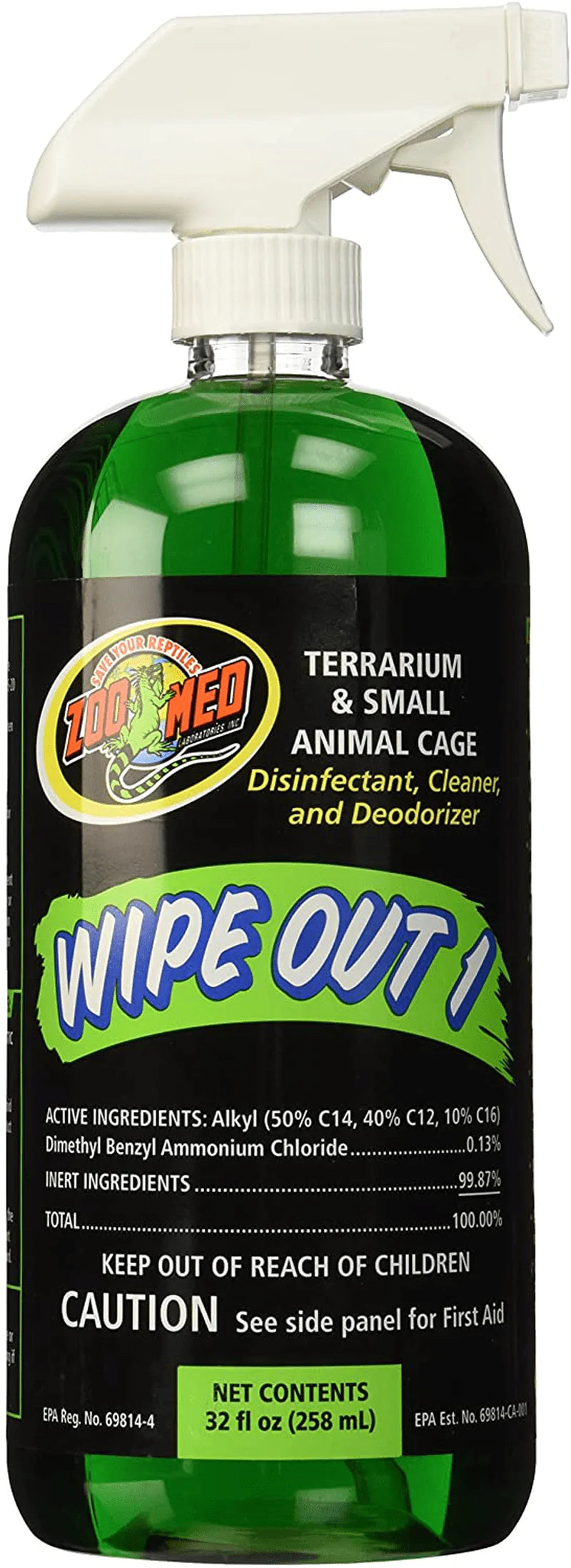 Zoo Med Wipe Out 1 Disinfectant, 32 Oz Animals & Pet Supplies > Pet Supplies > Reptile & Amphibian Supplies > Reptile & Amphibian Substrates Zoo Med Laboratories