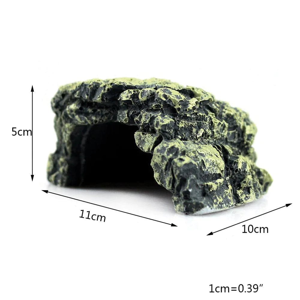 ZPAQI Reptile Rock Hideout Habitat Decoration Non Toxic Resin Realistic Cave for Pocket Pets Small Amphibians Spiders Iguanas Animals & Pet Supplies > Pet Supplies > Small Animal Supplies > Small Animal Habitat Accessories ZPAQI