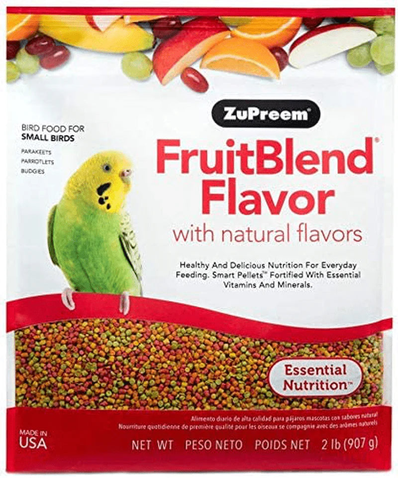 Zupreem Fruitblend Flavor Pellets Bird Food for Small Birds (Multiple Sizes) - Daily Blend Made in USA for Parakeets, Budgies, Parrotlets Animals & Pet Supplies > Pet Supplies > Bird Supplies > Bird Food ZuPreem FruitBlend 2 Pound