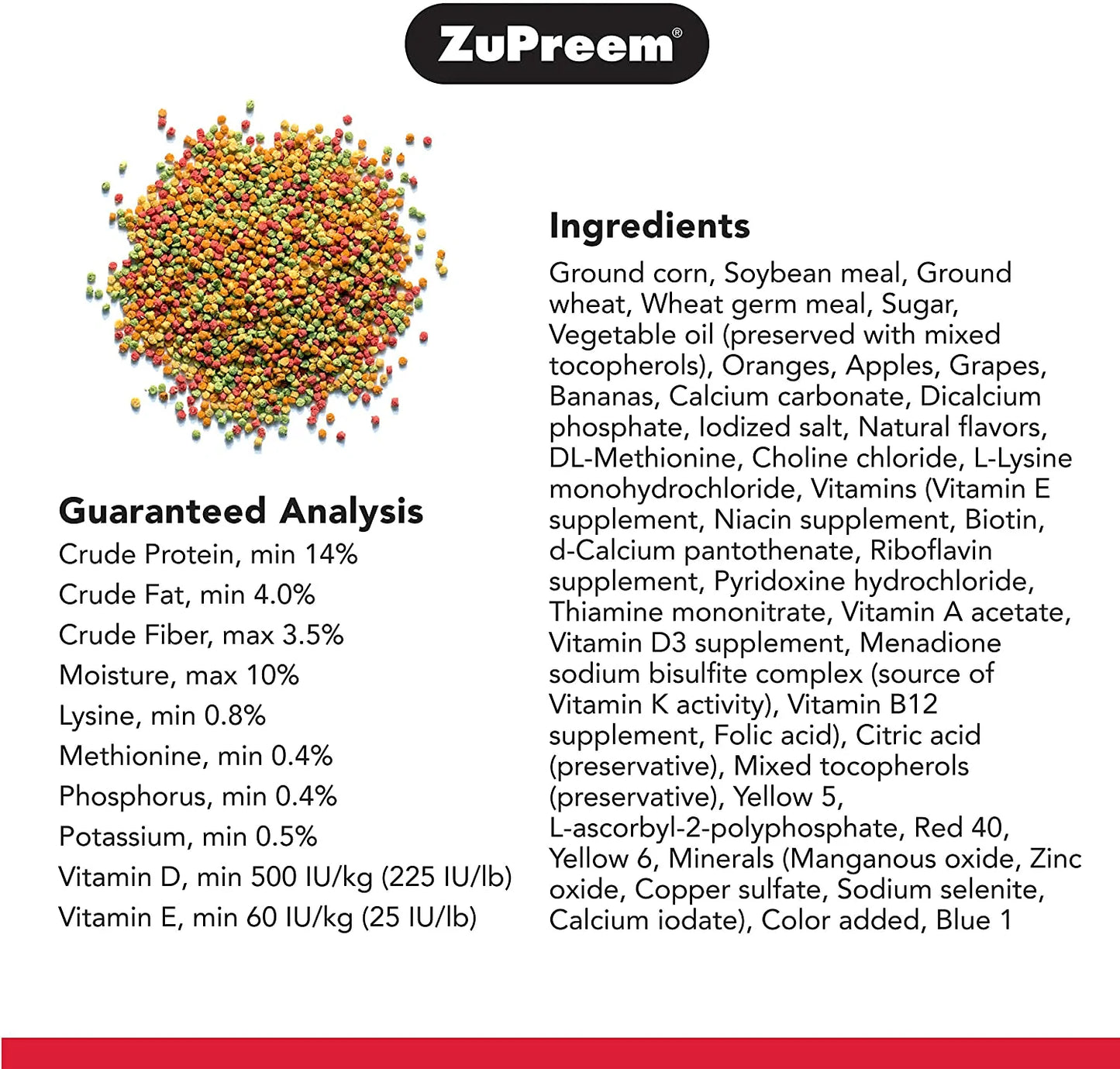 Zupreem Fruitblend Flavor Pellets Bird Food for Very Small Birds (Multiple Sizes) - Daily Blend Made in USA for Canaries, Finches Animals & Pet Supplies > Pet Supplies > Bird Supplies > Bird Food ZuPreem