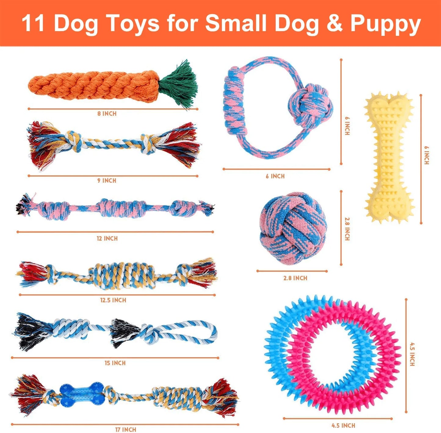 Zutesu Dog Rope Toy for Puppy Teething, 12 Pack Indestructible Dog Toys for Puppy Chewers, Interactive Tug of War Toys for Puppies Small Dogs Durable Chew Toys for Boredom Chew Teething Animals & Pet Supplies > Pet Supplies > Dog Supplies > Dog Toys Zutesu