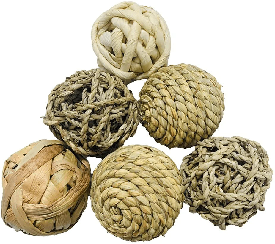 ZYYRT Rabbit Activity Toys 6 Pcs Small Animal Play Chew Grass Ball Toy Treats Teeth Grinding for Hamster Guinea Pig Gerbil Chinchilla Ferret Hedgehog Rat Animals & Pet Supplies > Pet Supplies > Small Animal Supplies > Small Animal Food ZYYRT