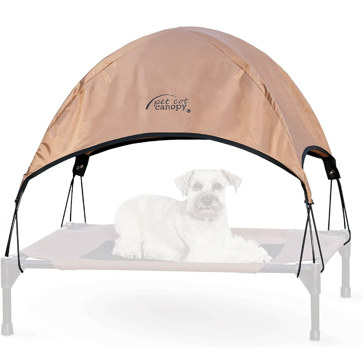 K&H Pet Products Pet Cot Shade Canopy for Elevated outside Dog Beds, Dog Sun Umbrella Canopy for Dog Cots (Cots Sold Separately), Gray X-Large 50 X 32 Inches