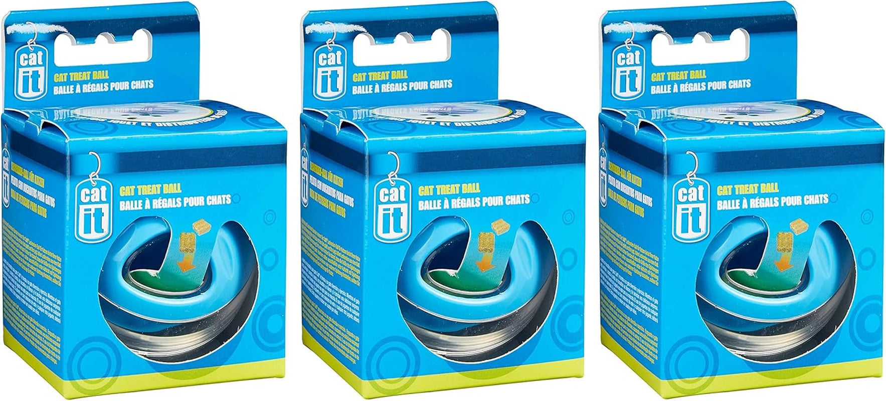 (3 Pack) Hagen Catit Treat Ball, Blue