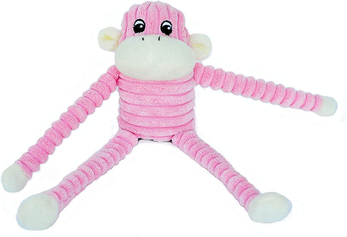 Zippypaws - Spencer the Crinkle Monkey Dog Toy, Squeaker and Crinkle Plush Toy - Purple, Small