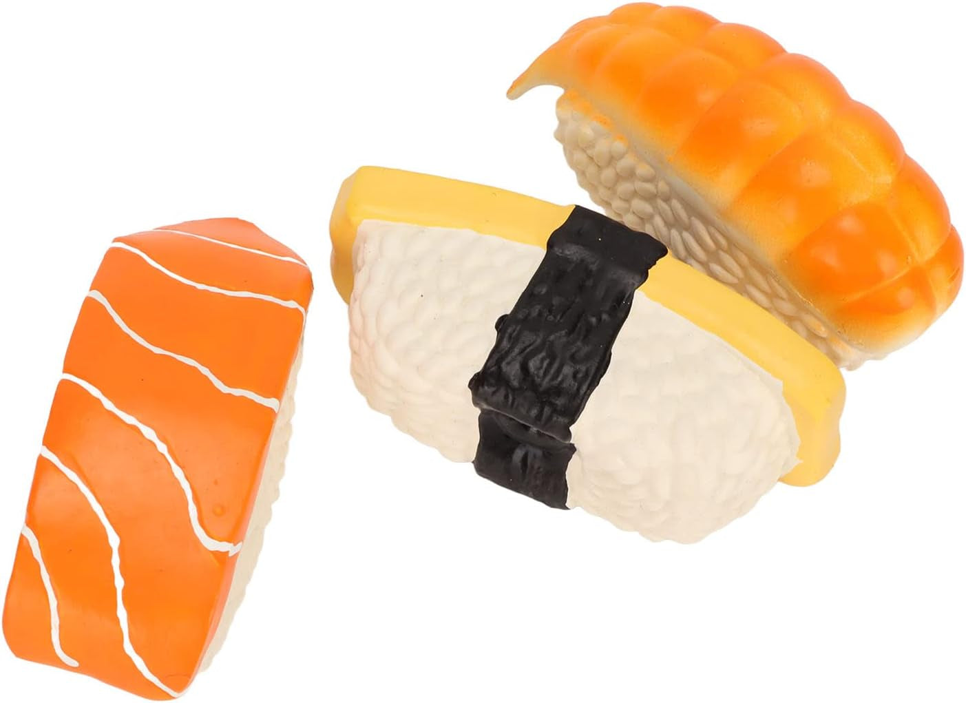 3Pack Sushi Shaped Dog Toy, Soft Latex Squeaky Toy Perfect for Small to Medium Dogs, Innovative Food Themed Canine Play Toys, Sushi Dog Toy Set