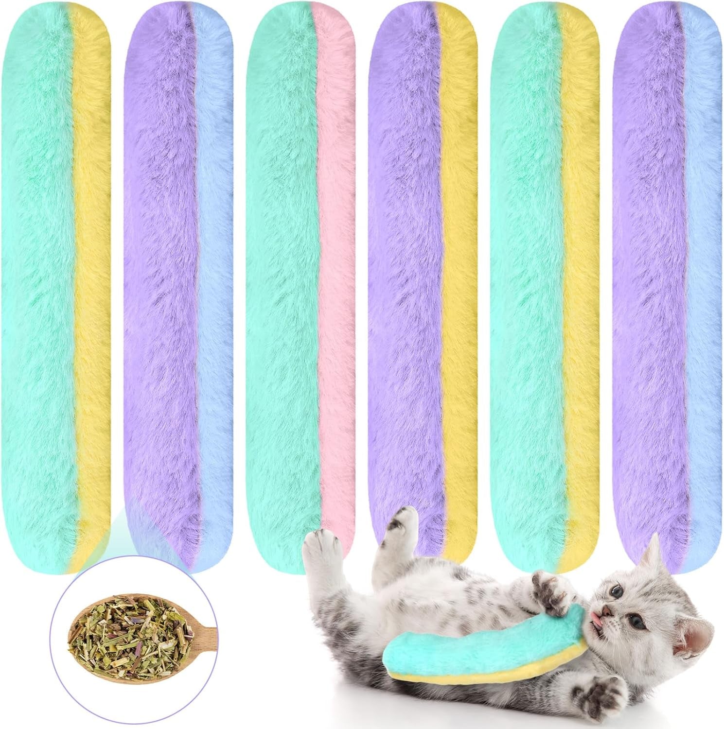 12 Pack Catnip Toys Bulk Refillable Cat Catnip Pillow Toys Catnip Toys, Cat Toys with Catnip, Interactive Cat Chew Toy Soft and Durable Cat Toys for Kitten Small Indoor Cats