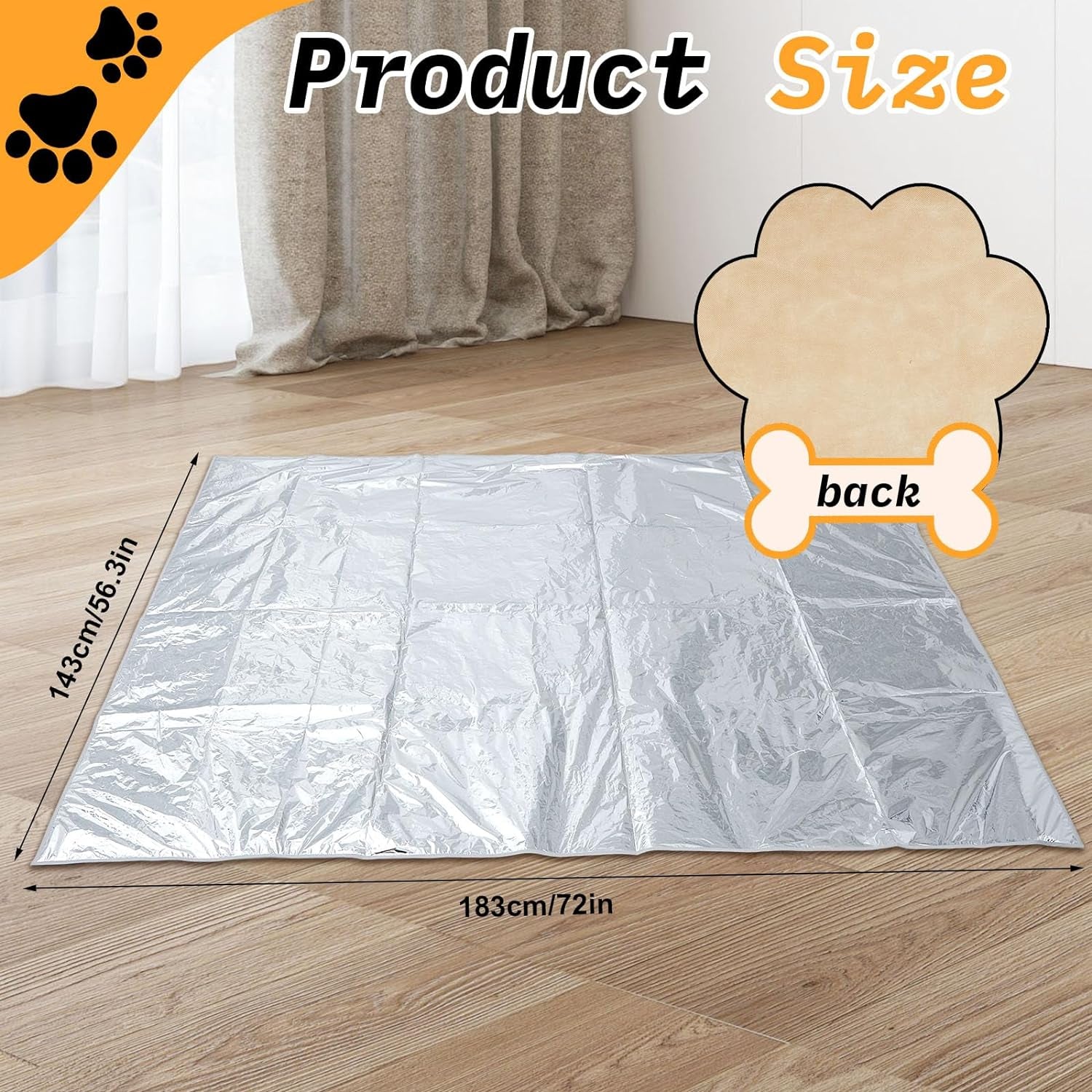 2 Pcs Pet Deterrent Mat for Couch Keep Dogs off Bed Cat Pet Repellent Mat Pain Free Couch Covers for Cats Dogs Keep Pets off Furniture Bed Indoor (Cream, 72 X 56.3 X 0.04 Inches)