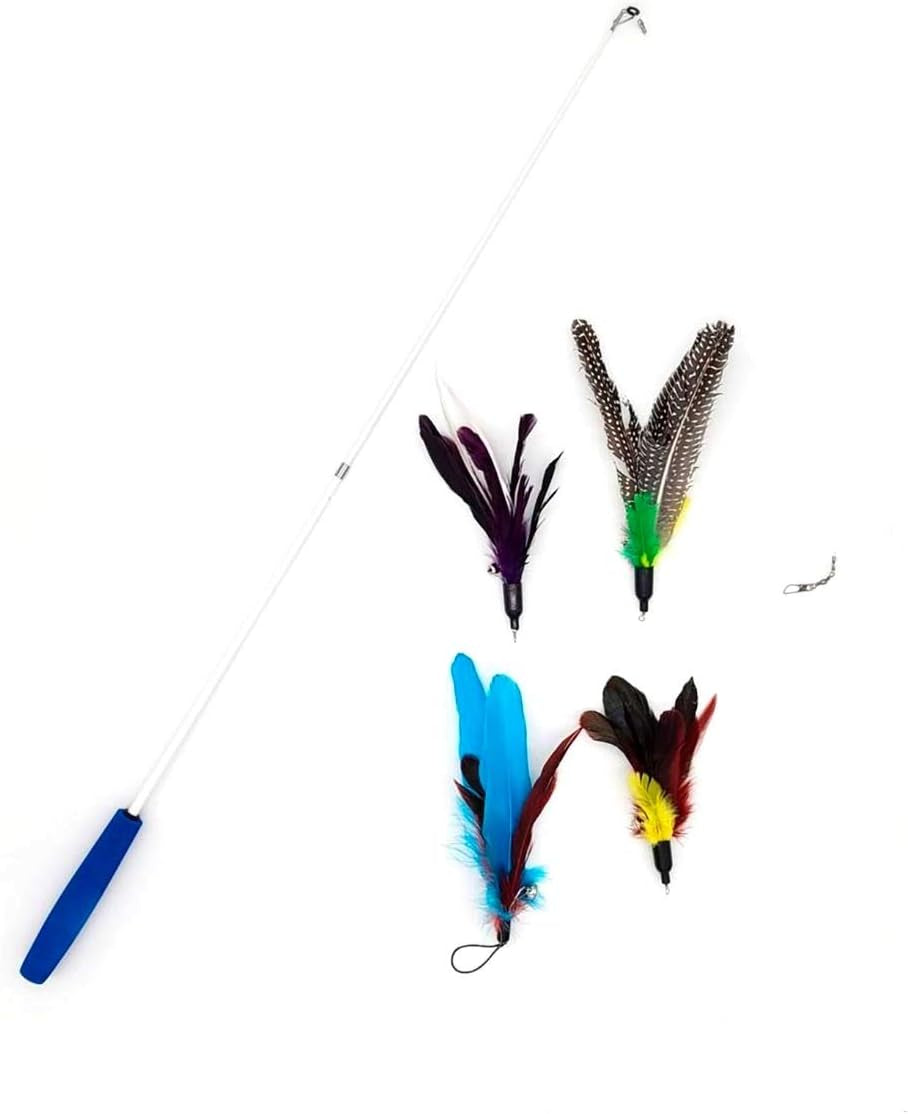 4 Paws Pet World - Cat & Kitten Toys - Feather Cat Teaser Toys - Interactive Feather Refills for Cat Wand Toy.