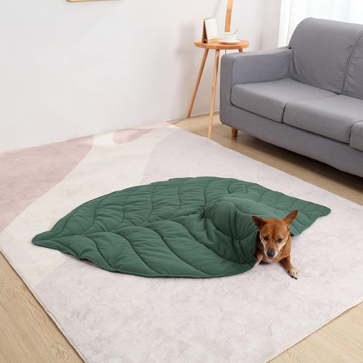 Leaf Shaped Cotton Dog Blankets for Small Medium Large Dogs, 57''X43'' Pet Blanket for Couch Protection, Machine Washable Puppy Mat for Dog Bed, Soft Plush Pet Throw Blanket for Bed, Sofa, Floor