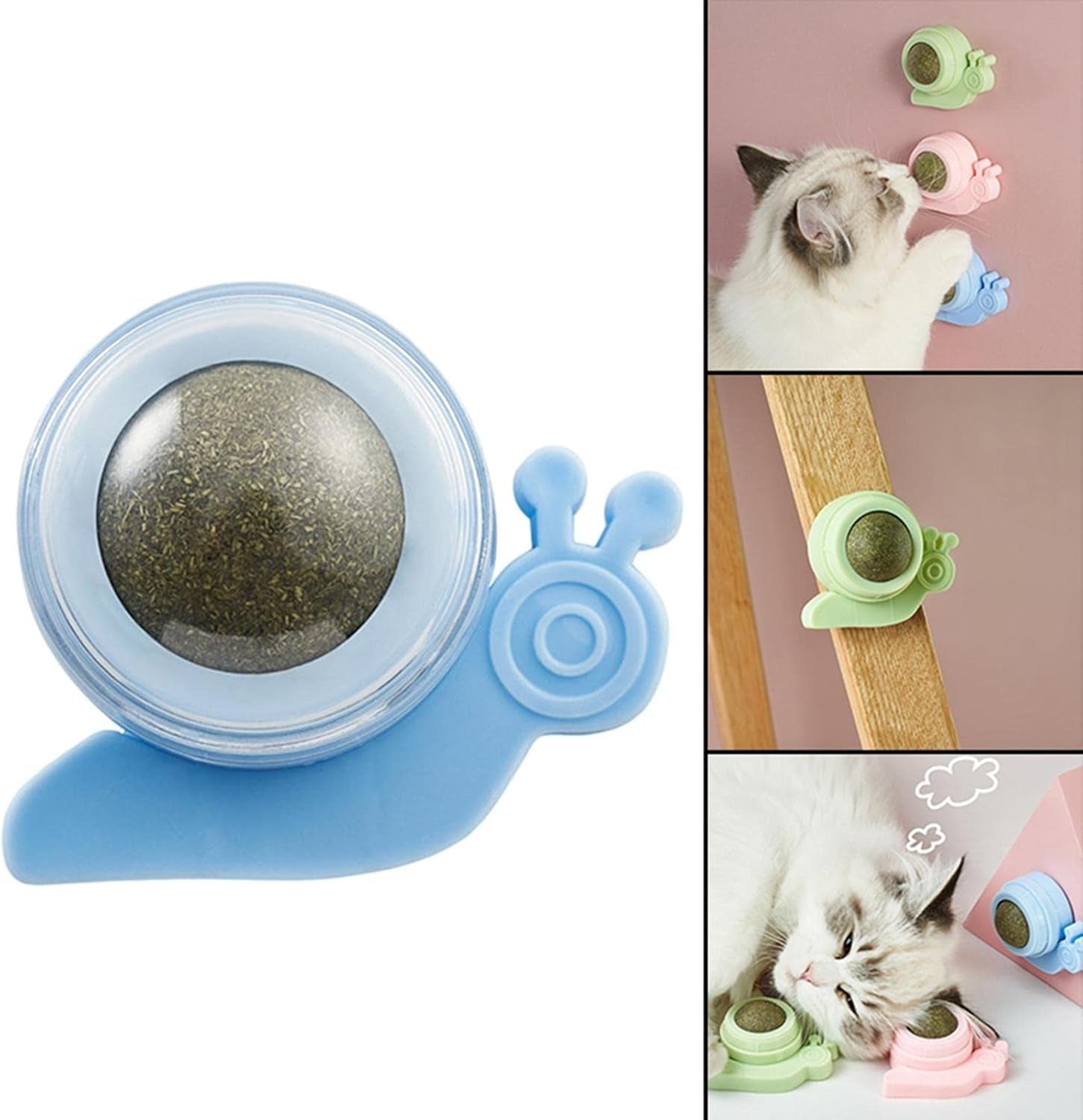 3 Pieces Cat Toys, Catnip Wall Ball,Cat Chew Toy, Rotatable Catnip Ball Toy Cats Toys W/Indoor Teeth Cleaning Cat Bite Toy for Kitten Pet Cat