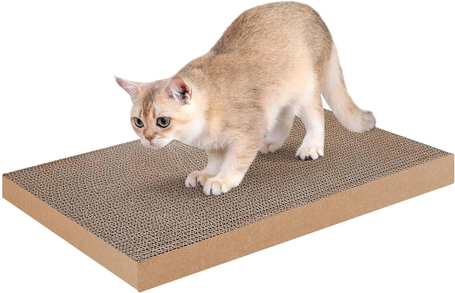 4 Packs Cat Scratcher, Cat Scratching Board for Indoor Cats and Kitten, Large Size Cat Scratching Pad, Durable&Premium Recyclable Cardboard Cat Scratcher