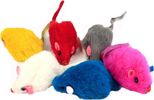 20 Pack Furry Cat Toys Mice Rattle Mice Cat Catcher Assorted Color