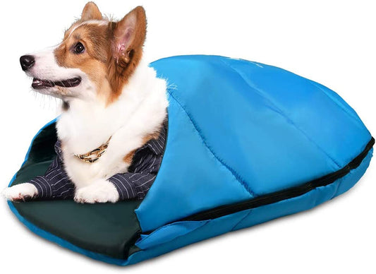 GEERTOP Dog Sleeping Bag Durable Packable Pet Sleeping Bed Comfortable Washable, Portable Pet Bed for Cats and Small Dogs - Dog Bed for Camping Hiking Cottage Beach