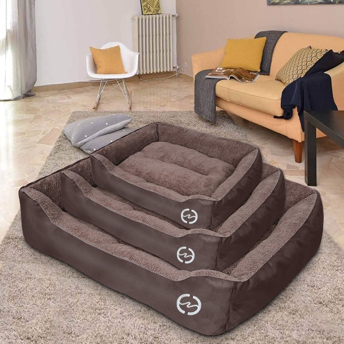 CLOUDZONE Dog Bed for Large Dogs, Large Dog Bed Machine Washable Rectangle Breathable Soft Padding with Nonskid Bottom Pet Bed for Medium and Large Dogs or Multiple