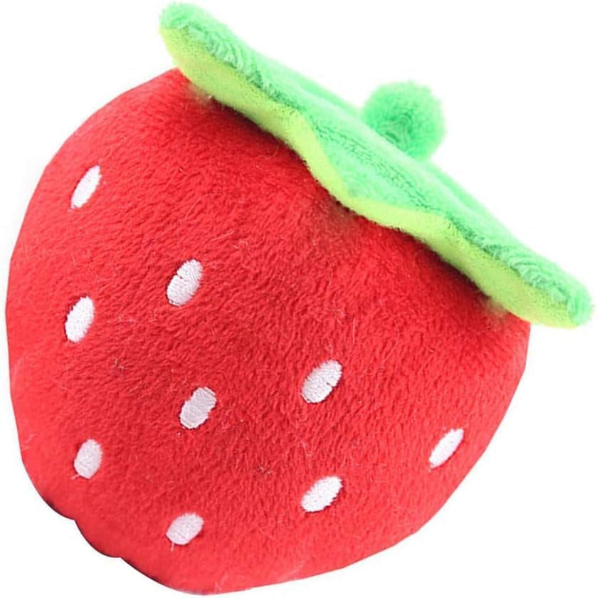 1Pc Red Strawberry Practical Design and Durable Interactive Plush Squeaky Dog Toys Electronic Motion Pet Toy for Prevent Boredom Red Pet Supplies Creative and Exquisite Dog Squeak Toys