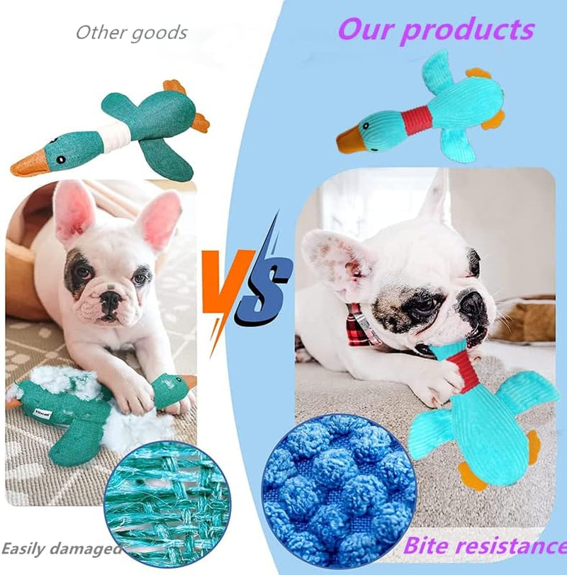 2023 Goose Indestructible Dog Toys for Aggressive Chewers Small Medium Large Breed, Crinkle Squeaky Dog Toys Plush Dog Toy Puppy Chew Toys for Teething, Duck Interactive Dog Puppy Toys