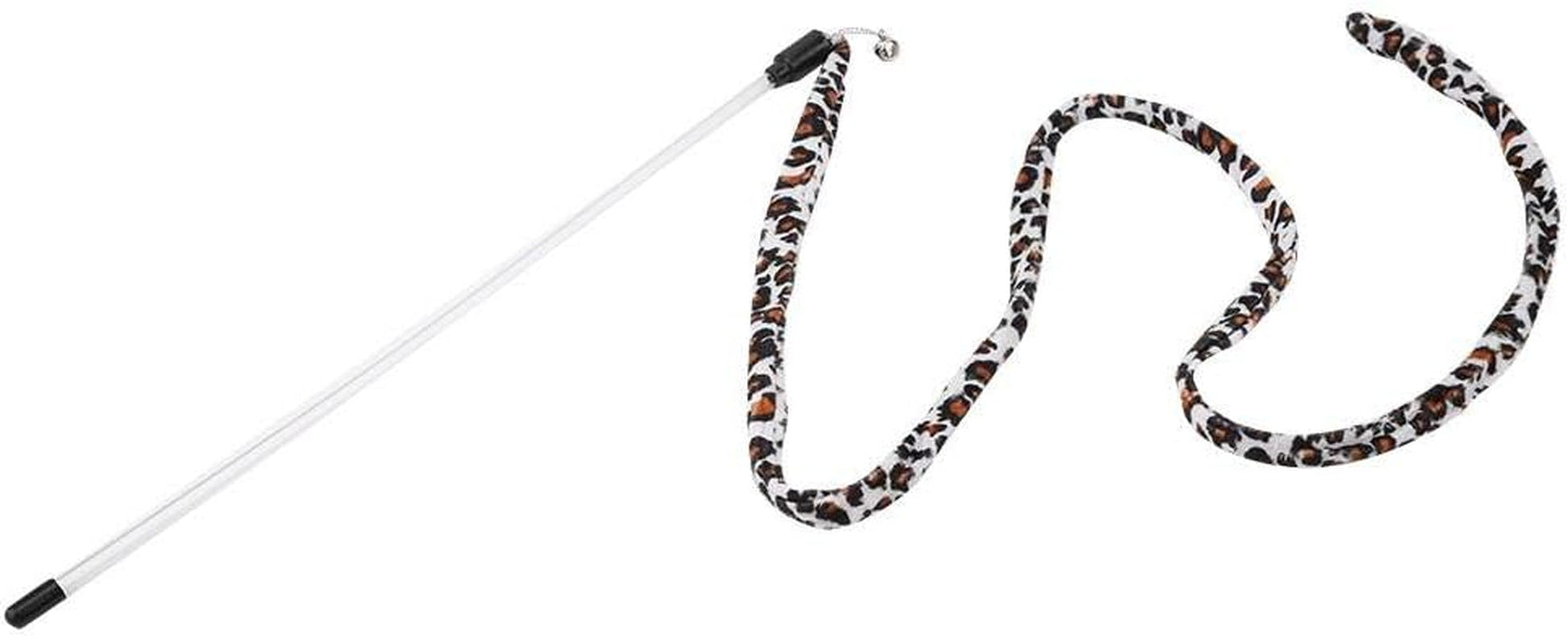 1Pc Cat Funny Toy Teaser Stick Chaser Wand Leopard Print Tail with Bell Interactive Wand String Toy