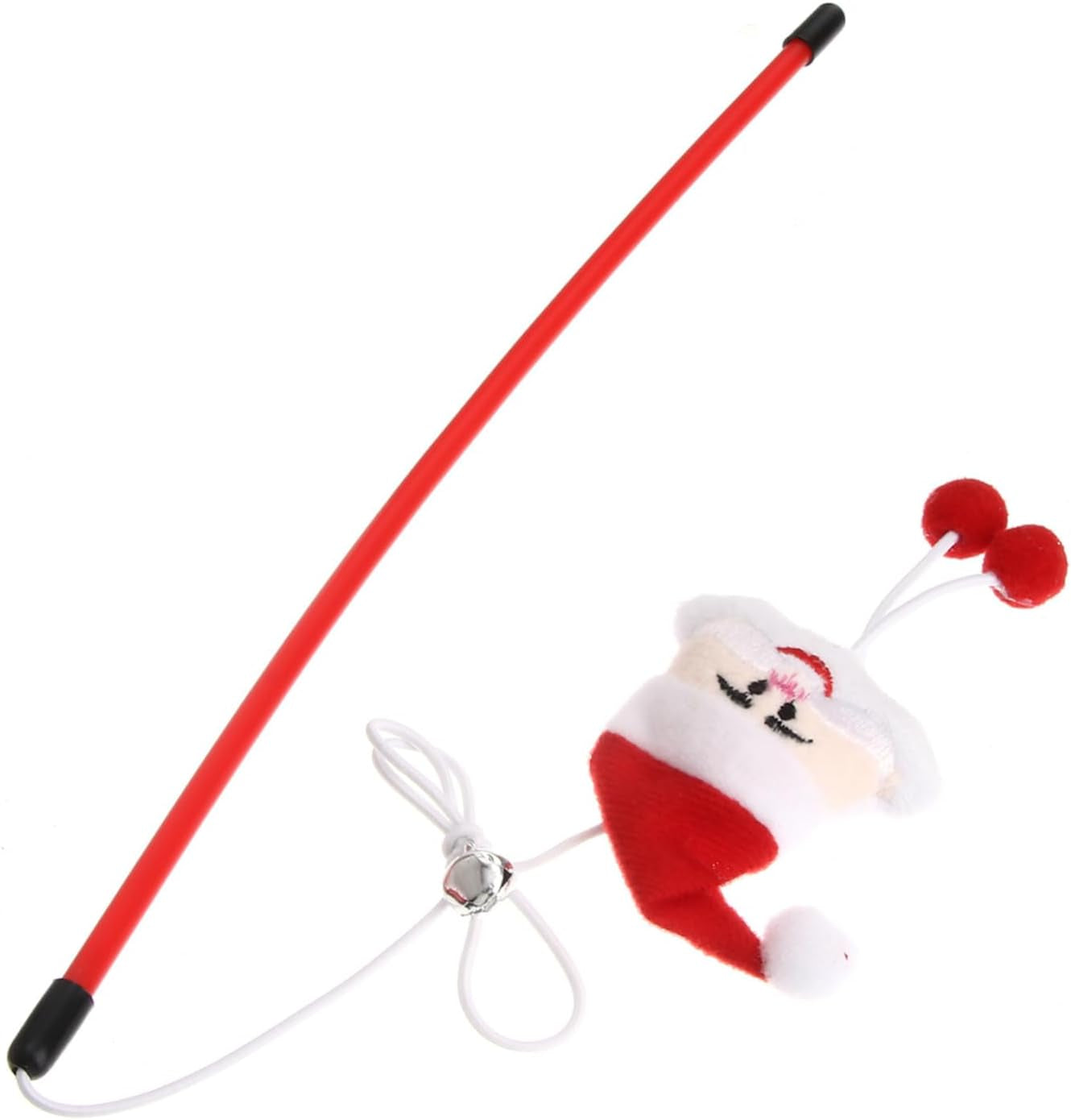 2Pcs Cat Teaser Cat Wand Toys Cat Catcher Christmas Stocking Decorations Cat Exerciser Wand Santa Claus Cat Toys Cat Chasing Wand Cat Teasing Toy Cat Wands Kitten Elder Pp Stick