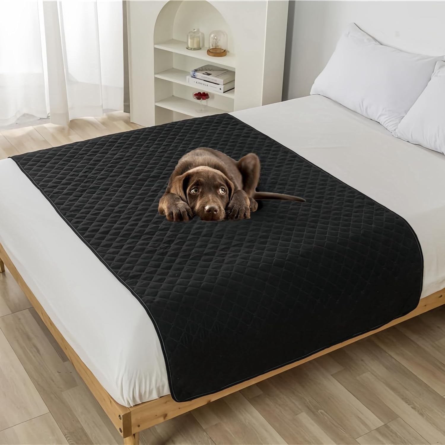 Durable and Scratch Resistant Dog Bed Cover Pets Blankets,Pets 100% Waterproof Covers,Furniture Protector for Dogs and Cats (Black, 30X70 Inch)