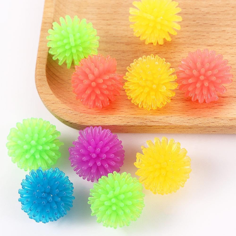 10Pcs Cat Toy Stretch Balls Colorful Squeezy Balls Interactive Cat Dog Soft Spiky Ball Cat Chew Toy for Cats to Play