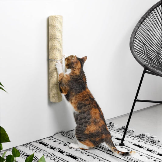 18" Compact Wall Mounted Cat Scratcher, Sisal Scratching Post