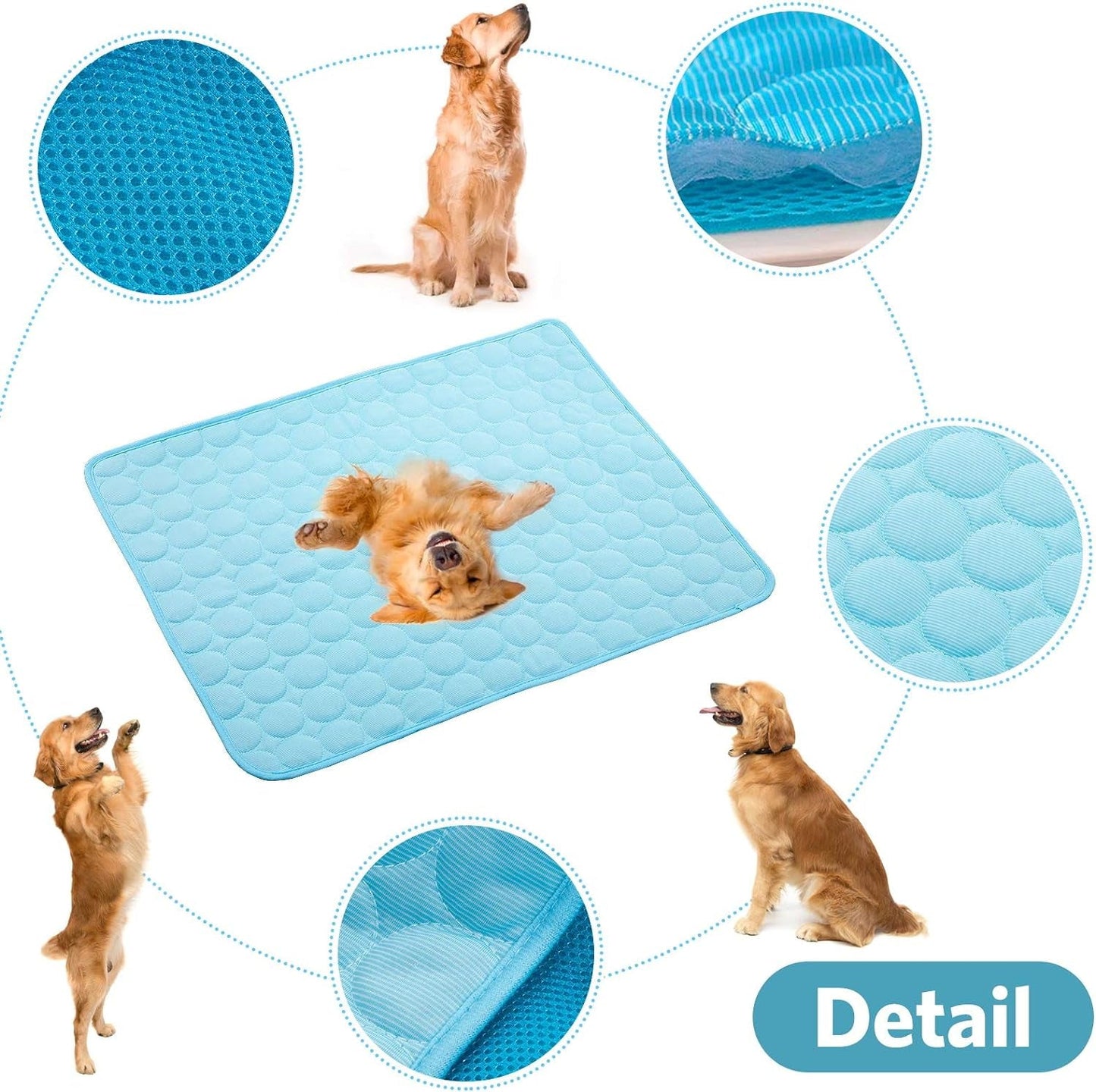 Dog Cooling Mat Dog Cooling Pad Self Cooling Blanket, Washable Cooling Mat for Dogs, Pet Cooling Mat Keeps Pets Cool in Summer Heat, Resuable Fabric Cooling Mat 28X40Inch/70X100Cm