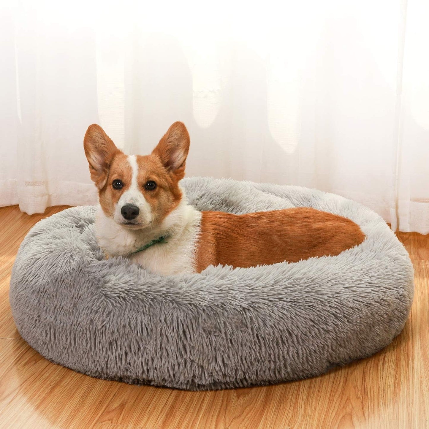 JEMA Calming Dog Beds for Medium Large Dogs,Washable Donut Cuddler Pet Bed Cushions,Durable & Cozy Soft Dog Bed with Removable Pad 24 Inch